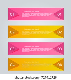 Infographic banner template. Business vector illustration. Pink and orange colors.