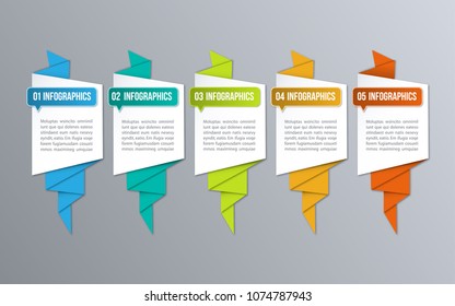 Infographic banner template. Creative concept with 5 options.