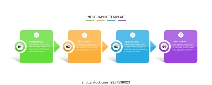 Infographic banner template design with four step for web and graphic design