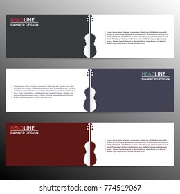 Infographic banner templates with place for text. Music concept. Vector illustration