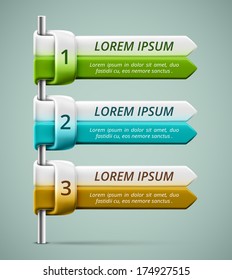Infographic banner, three steps, eps 10.