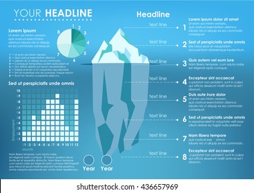 Infographic banner. Vector illustration. Iceberg background.