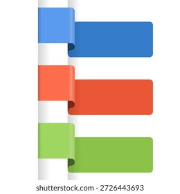 Infographic banner vector template minimalist flat design 3D colorful ribbons for business process presentation isolated web labels with copy space for steps visualization.