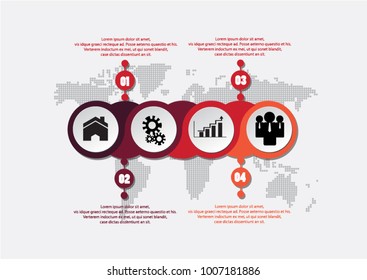 Infographic banner for your business. with 4 options. Circular template that can be used as round chart, cycle diagram, graph, workflow layout