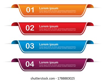 Infographic banners with 4 options, steps. Mockup template. Vector illustration