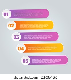 Infographic banners. Colorful web design tabs. Orange and purple color. Vector illustration.