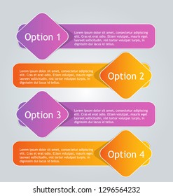 Infographic banners. Colorful web design tabs. Orange and purple color. Vector illustration.