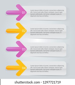 Infographic banners. Colorful web design tabs. Orange and purple color. Vector illustration.