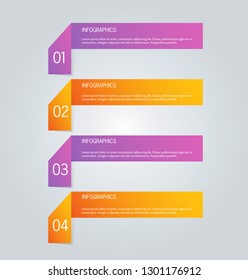 Infographic banners. Colorful web design tabs. Orange and purple color. Vector illustration.