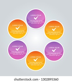Infographic banners. Colorful web design tabs. Orange and purple color. Vector illustration.