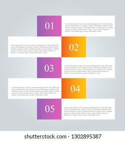 Infographic banners. Colorful web design tabs. Orange and purple color. Vector illustration.