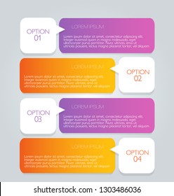 Infographic banners. Colorful web design tabs. Orange and purple color. Vector illustration.