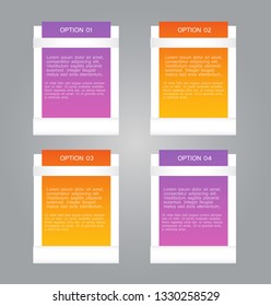 Infographic banners. Colorful web design tabs. Orange and purple color. Vector illustration.
