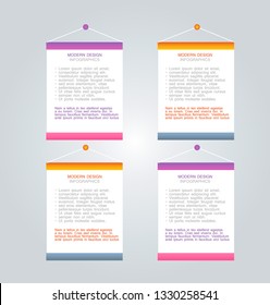 Infographic banners. Colorful web design tabs. Orange and purple color. Vector illustration.