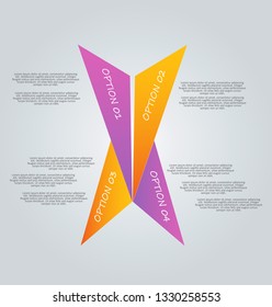 Infographic banners. Colorful web design tabs. Orange and purple color. Vector illustration.
