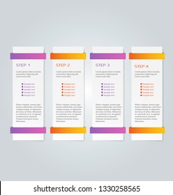 Infographic banners. Colorful web design tabs. Orange and purple color. Vector illustration.
