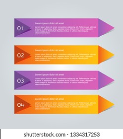 Infographic banners. Colorful web design tabs. Orange and purple color. Vector illustration.