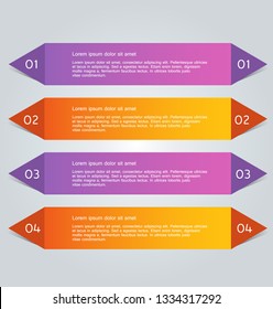 Infographic banners. Colorful web design tabs. Orange and purple color. Vector illustration.