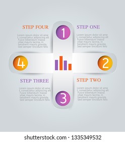 Infographic banners. Colorful web design tabs. Orange and purple color. Vector illustration.