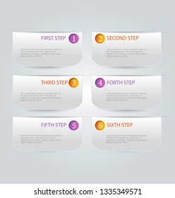 Infographic banners. Colorful web design tabs. Orange and purple color. Vector illustration.