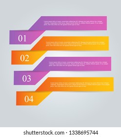 Infographic banners. Colorful web design tabs. Orange and purple color. Vector illustration.