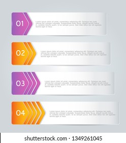 Infographic banners. Colorful web design tabs. Orange and purple color. Vector illustration.