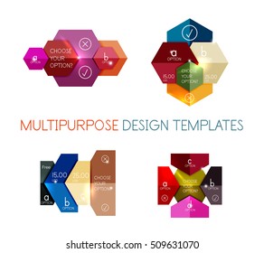 Infographic banners modern paper templates. For banners, business backgrounds, presentations