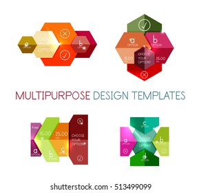 Infographic banners modern paper templates. For banners, business backgrounds, presentations