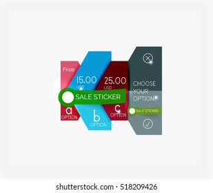 Infographic banners modern paper templates. For banners, business backgrounds, presentations