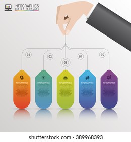 Infographic with banners on the grey background. Vector illustration
