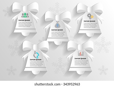 Infographic banners Templates for business .Vector  
christmas  bells design element.