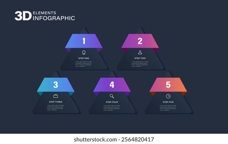 Infographic banners Templates for Business.Vector design element with 5 steps or options