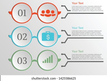 Infographic banners Templates for Business.Vector  glasses design element. 