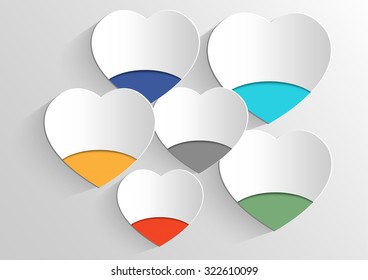 Infographic banners Templates for Business.Vector hearts 
design element. 