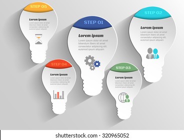 Infographic banners Templates. Vector bulb 
design element. 