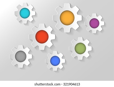 Infographic banners Templates. Vector Cogs design element. 