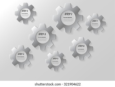 Infographic banners Templatesfor business. Vector Cogs design element. 
