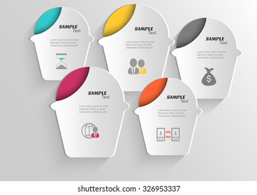 Infographic banners Templates.Vector cupcake design element.