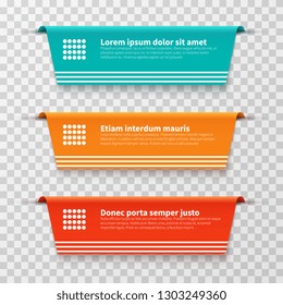 INFOGRAPHIC BANNERS, vector color labels isolated on transparent background