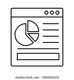 gráfico de barras infográficas en el diseño de iconos de estilo de línea de sitio, análisis de datos e información Tema de información Ilustración vectorial