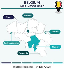 Infographic of Belgium map. Infographic map