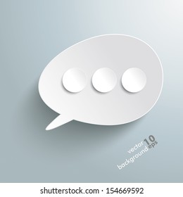 Infographic with bevel speech bubble on the grey background. Eps 10 vector file.