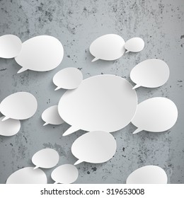 Infographic with bevel speech bubbles on the concrete background. Eps 10 vector file.