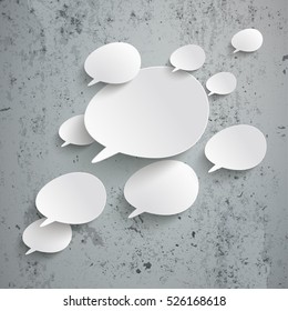 Infographic with bevel speech bubbles on the concrete background. Eps 10 vector file.