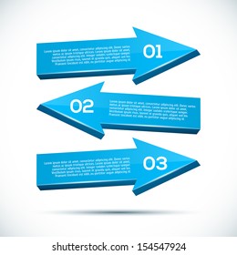 Infographic with big 3D arrows
