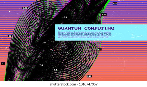 Infographic big data computing concept template. Particles digital field analytics with values visualization. Social network cloud for business posters, placards, covers and presentations.