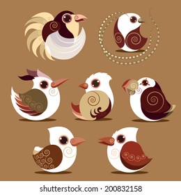 infographic Bird set collection prehistoric color eps 10 vector