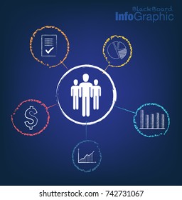 info-graphic in blackboard, background stock vector, 
