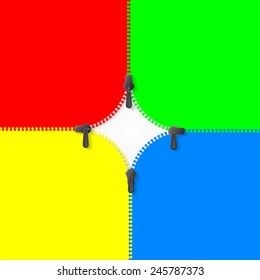 infographic blank in ribbon style.(four free area,small sized zipper version)