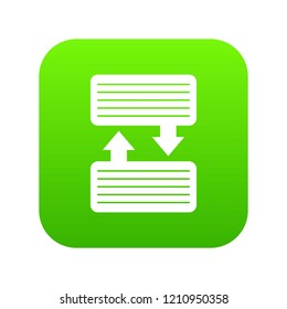 Infographic blocks with arrows icon digital green for any design isolated on white vector illustration